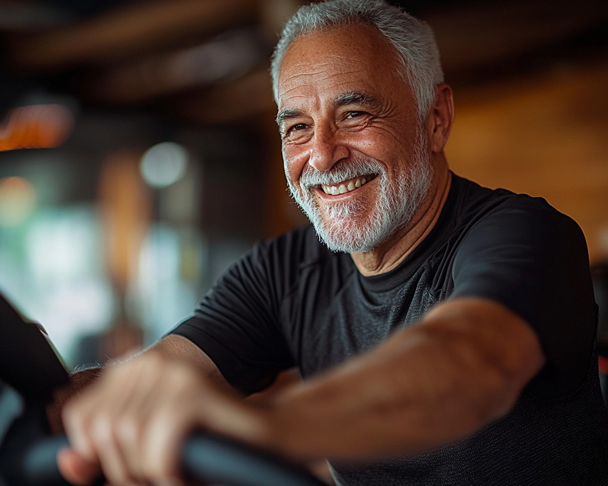 Тренер працює з групою літніх людей